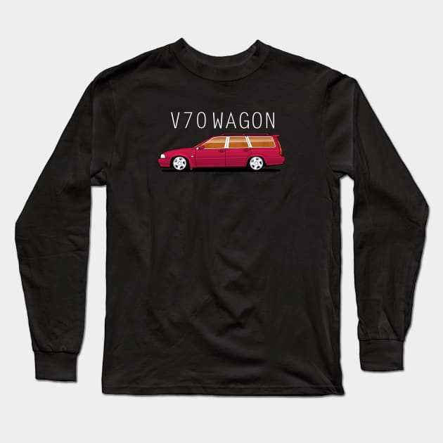 V70 Wagon Classic Cars Long Sleeve T-Shirt by masjestudio